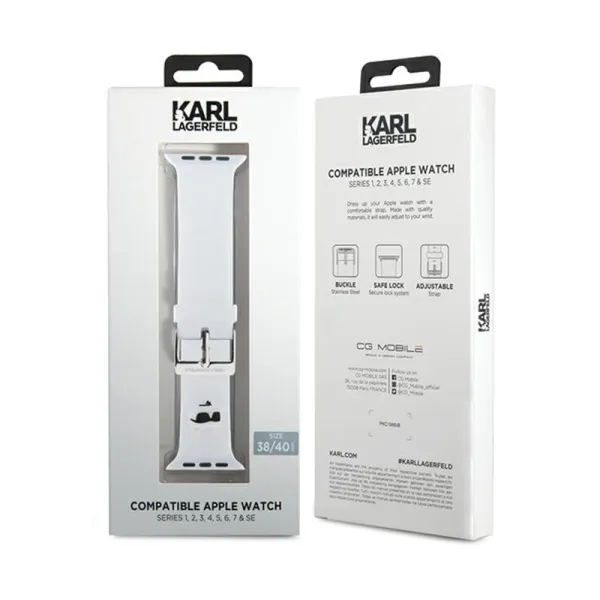 Karl Lagerfeld 3D Rubber Choupette Head NFT - Strap for Apple Watch 38/40/41 mm (white)