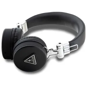 Guess Grained Classic Round Shape - Wireless Over-Ear Bluetooth ENC Headphones (Black)