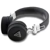 Guess Grained Classic Round Shape - Wireless Over-Ear Bluetooth ENC Headphones (Black)