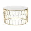 Centrālais galds DKD Home Decor Glamour Balts Daudzkrāsains Bronza Marmors Dzelzs 87 x 87 x 51,5 cm