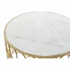 Centrinis stalas DKD Home Decor Glamour Balta Spalvotas Auksinis Marmurą Geležis 87 x 87 x 51,5 cm