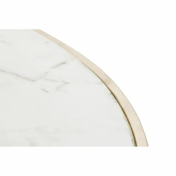 Centrālais galds DKD Home Decor Glamour Balts Daudzkrāsains Bronza Marmors Dzelzs 87 x 87 x 51,5 cm