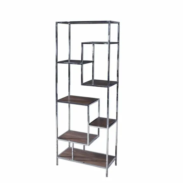 Полка DKD Home Decor Серебристый Сталь Деревянный MDF (80 x 40 x 200 cm)