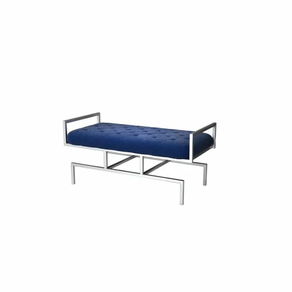 Taburete DKD Home Decor   Zils Poliesters Tērauds (97 x 44 x 46 cm)