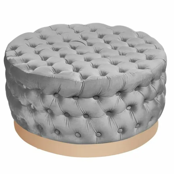 Jalkatuki DKD Home Decor Harmaa Polyesteri Puu MDF (78 x 78 x 40 cm)