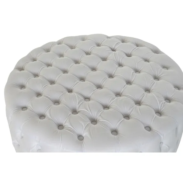 подставка для ног DKD Home Decor Белый полиэстер Деревянный MDF (78 x 78 x 40 cm)