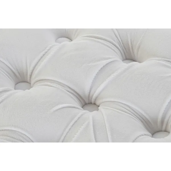 подставка для ног DKD Home Decor Белый полиэстер Деревянный MDF (78 x 78 x 40 cm)