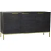Sideboard DKD Home Decor Black Golden Mango wood 145 x 41 x 77 cm