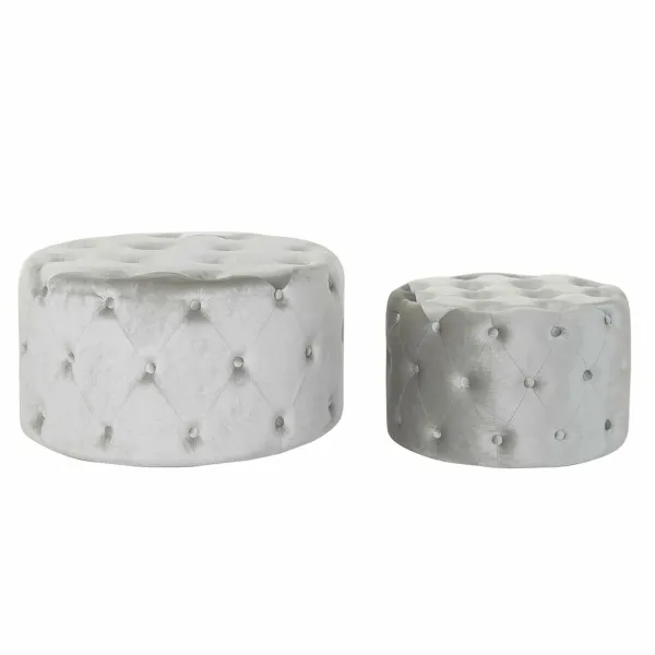 Pacelšanas Pedālis DKD Home Decor Pelēks Samts Koks MDF (80 x 80 x 43 cm) (58 x 58 x 37 cm) (2 pcs)