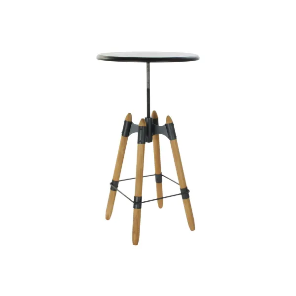 Side table DKD Home Decor 8424001831456 60 x 60 x 105 cm Natural Black Metal Wood