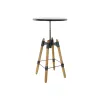 Mazs galdiņš DKD Home Decor 8424001831456 60 x 60 x 105 cm Dabisks Melns Metāls Koks