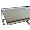 Centrinis stalas DKD Home Decor Juoda Spalvotas Natūralus Medžio Metalinis Bambukas Stiklas 110 x 60 x 45 cm
