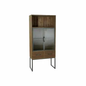 Шкаф DKD Home Decor Чёрный Деревянный Металл Стеклянный (70 x 34.5 x 160 cm)