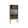 Шкаф DKD Home Decor Чёрный Деревянный Металл Стеклянный (70 x 34.5 x 160 cm)