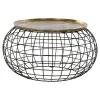 Sivupöytä DKD Home Decor 80 x 80 x 44 cm Musta Kullattu Alumiini Muovinen