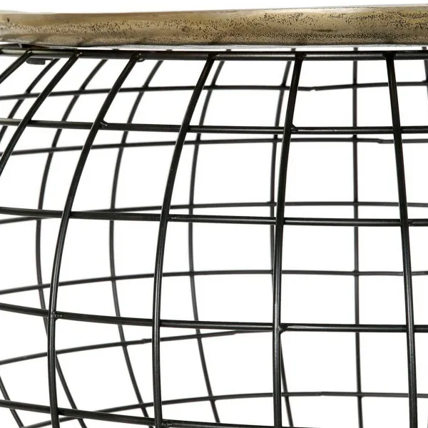 Вспомогательный стол DKD Home Decor 80 x 80 x 44 cm Чёрный Позолоченный Алюминий Пластик