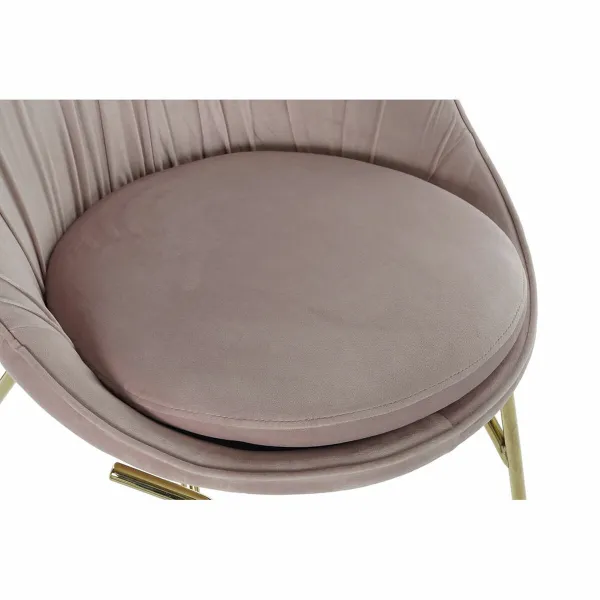 ēdamistabas krēsls DKD Home Decor Rozā Bronza 60 x 60 x 85 cm