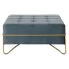 Taburete DKD Home Decor   Putas Zils Bronza Metāls Poliesters Samts Koks MDF (80 x 80 x 42 cm)