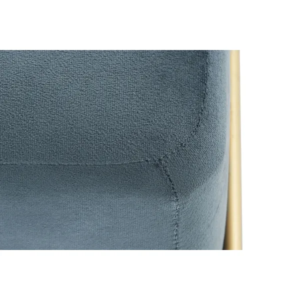 Taburete DKD Home Decor   Putas Zils Bronza Metāls Poliesters Samts Koks MDF (80 x 80 x 42 cm)