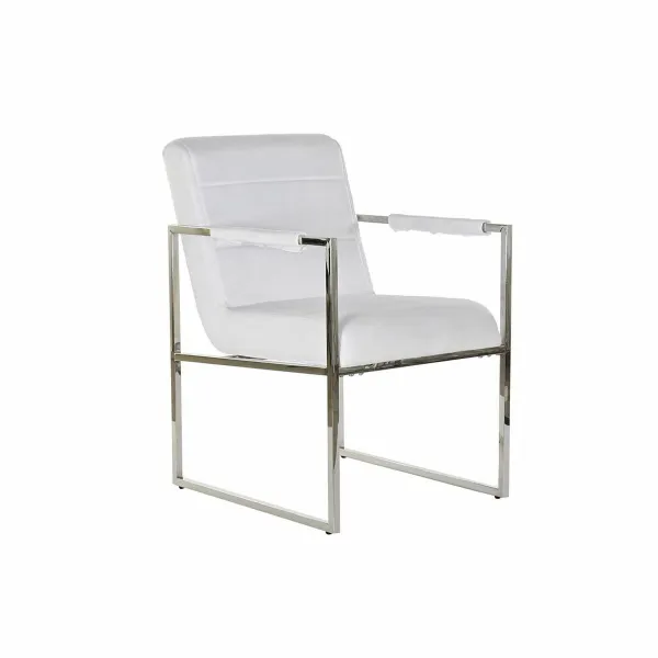 Kėdė DKD Home Decor Poliesteris Plienas Balta (56 x 68 x 92 cm)