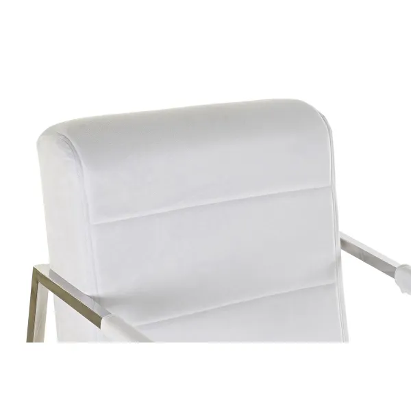 Tuoli DKD Home Decor Polyesteri Teräs Valkoinen (56 x 68 x 92 cm)