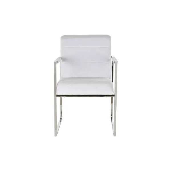 Tuoli DKD Home Decor Polyesteri Teräs Valkoinen (56 x 68 x 92 cm)