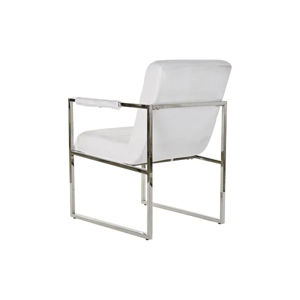 Krēsls DKD Home Decor Poliesters Tērauds Balts (56 x 68 x 92 cm)