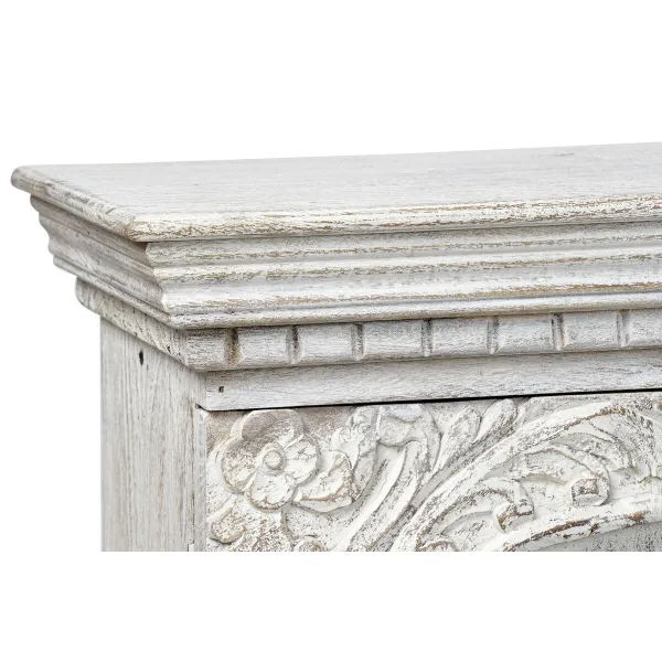 Televizoriaus baldai DKD Home Decor 8424001858347 Metalinis Balta Mango mediena 160 x 40 x 65 cm