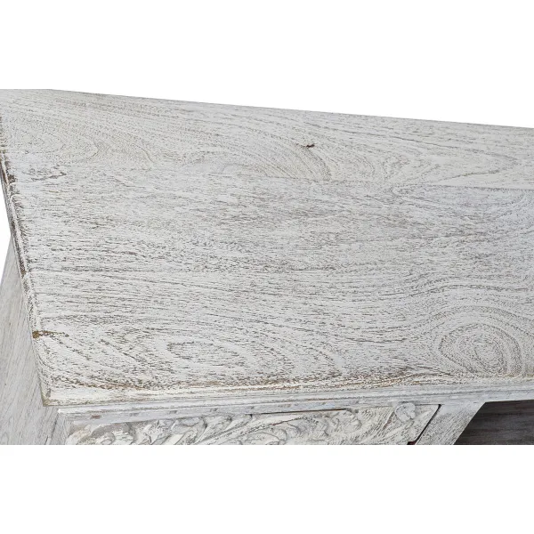 Televizoriaus baldai DKD Home Decor 8424001858347 Metalinis Balta Mango mediena 160 x 40 x 65 cm