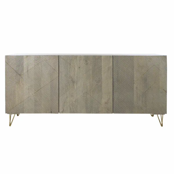 Устройство DKD Home Decor   Серый Позолоченный Металл Древесина манго 160 x 45 x 75 cm