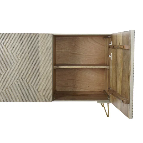 Устройство DKD Home Decor   Серый Позолоченный Металл Древесина манго 160 x 45 x 75 cm