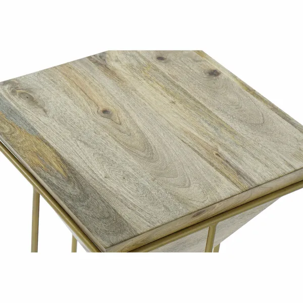 Mazs galdiņš DKD Home Decor Metāls Mango koks (40 x 40 x 45 cm)