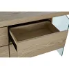 Sivupöytä DKD Home Decor   Läpinäkyvä Vaaleanruskea Kristalli Puu MDF 160 x 45 x 80 cm