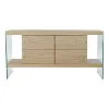 Indauja DKD Home Decor   Skaidrus Šviesiai rudas Stiklas Medžio MDF 160 x 45 x 80 cm