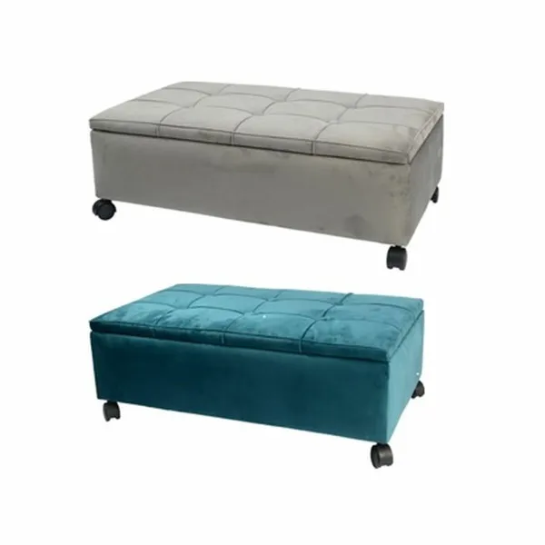Банкетка DKD Home Decor   70 x 39,5 x 24,5 cm Серый Зеленый Тополь (2 штук)