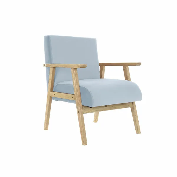 Сиденье DKD Home Decor полиэстер Небесный синий Деревянный MDF (61 x 63 x 77 cm)