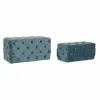 Банкетка DKD Home Decor   Синий полиэстер Велюр Деревянный MDF (88 x 53 x 48 cm)