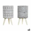 Подставка под цветочный горшок DKD Home Decor Серый Цемент Белый Сосна Boho (14,3 x 14,3 x 26,2 cm) (2 штук)