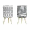 Подставка под цветочный горшок DKD Home Decor Серый Цемент Белый Сосна Boho (14,3 x 14,3 x 26,2 cm) (2 штук)