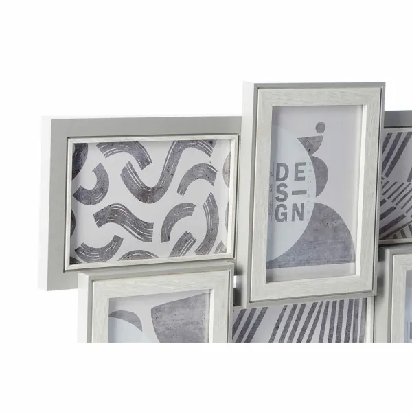 Nuotraukų rėmelis DKD Home Decor 60 x 3 x 32 cm Stiklas Pilka Ruda Medžio MDF Miesto (2 vnt.)