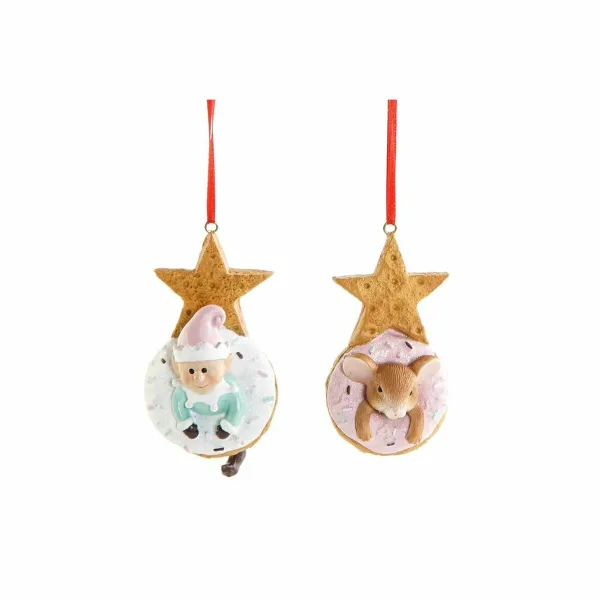 Kabantis dekoras DKD Home Decor Kalėdos Derva (2 pcs) (5.5 x 5 x 9 cm)