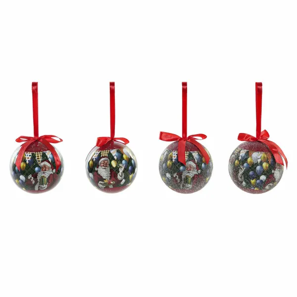 Joulupallot DKD Home Decor Joulupukki PVC (7 pcs) (7.5 x 7.5 x 12 cm)