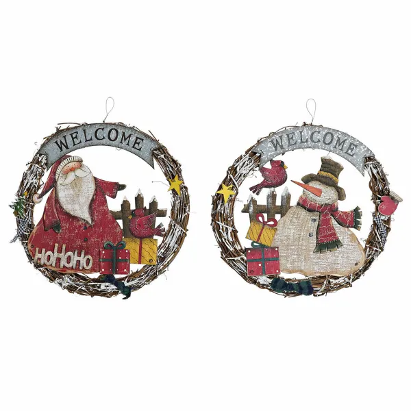 Joulukuusenpallo DKD Home Decor Puu Köysi Joulupukki (2 pcs) (31 x 4 x 30 cm)