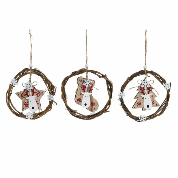 Joulukuusenpallo DKD Home Decor Puu (3 pcs) (14 x 1 x 18 cm)