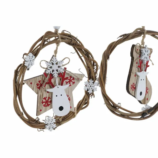 Kalėdų papuošalai DKD Home Decor Medžio (3 pcs) (14 x 1 x 18 cm)