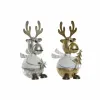 Ziemassvētku Nieciņš DKD Home Decor Metāls Ziemeļbrieži (14 x 13 x 27 cm) (2 pcs)