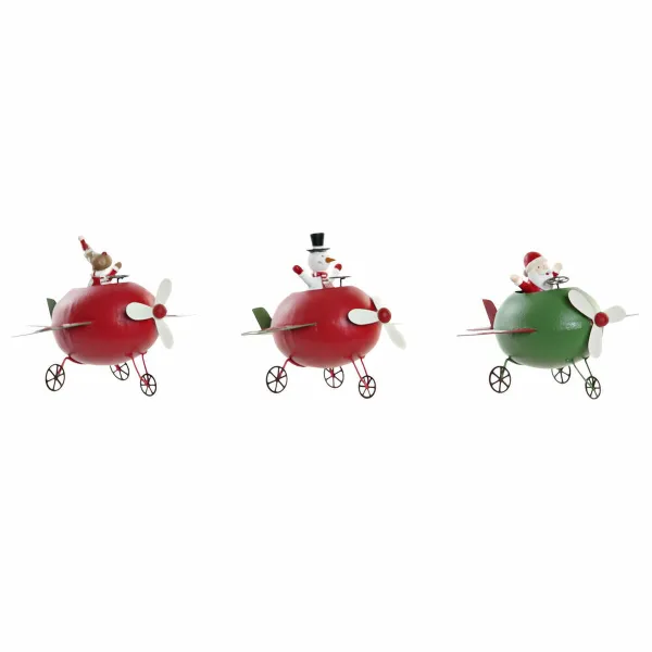 Ziemassvētku Nieciņš DKD Home Decor Metāls Ziemeļbrieži (19 x 14 x 13 cm) (3 pcs)