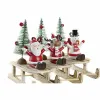 Новогоднее украшение DKD Home Decor Деревянный Дед Мороз (14 x 6 x 13 cm) (3 pcs)