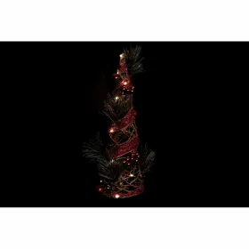 Новогодняя ёлка DKD Home Decor Красный Зеленый Позолоченный 16 x 16 x 41 cm Пластик (2 штук)