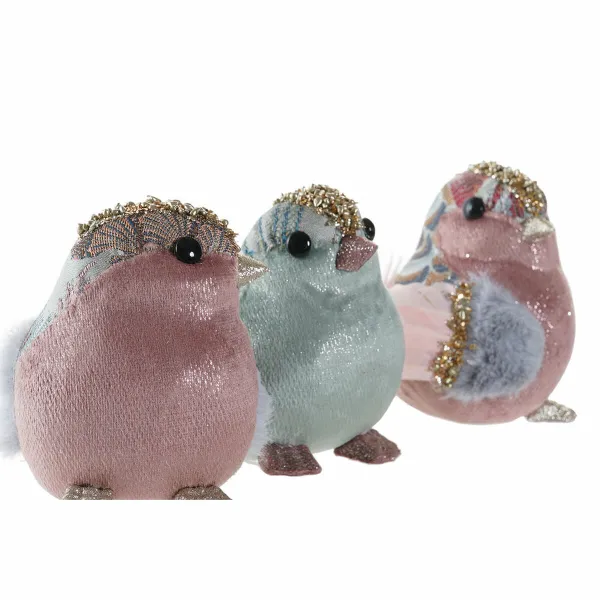 Ziemassvētku Nieciņš DKD Home Decor Poliesters Foam (3 pcs) (15 x 10 x 11 cm)